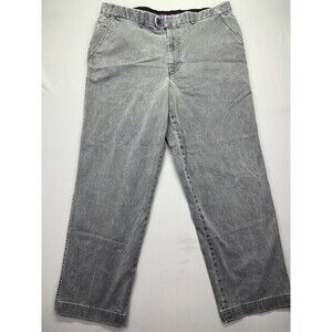 Hiltl Classic Fit Pants Mens 38 x 28 Grey Flat Front Straight‎ Leg Chinos